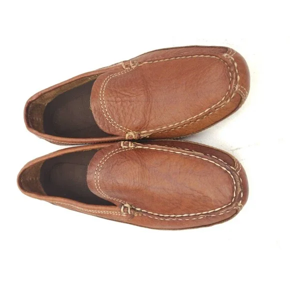 Duluth Trading Co Brown Pebble Leather Driving Loafer Men's 8 W 43183